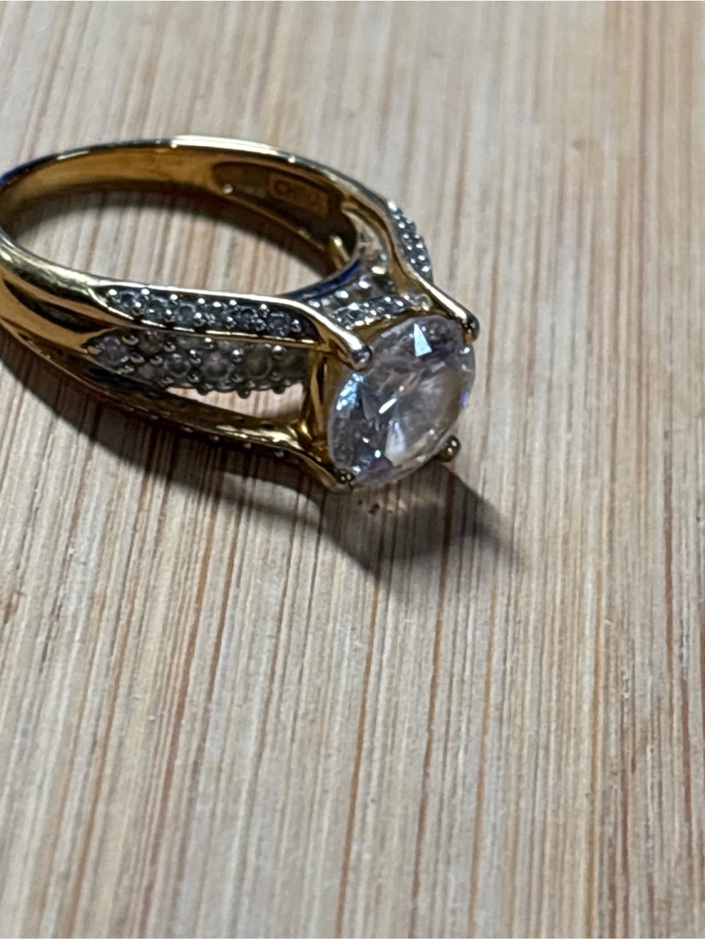 Gold Plated 925 Sterling Silver CZ Simulated DIAMOND RING  8